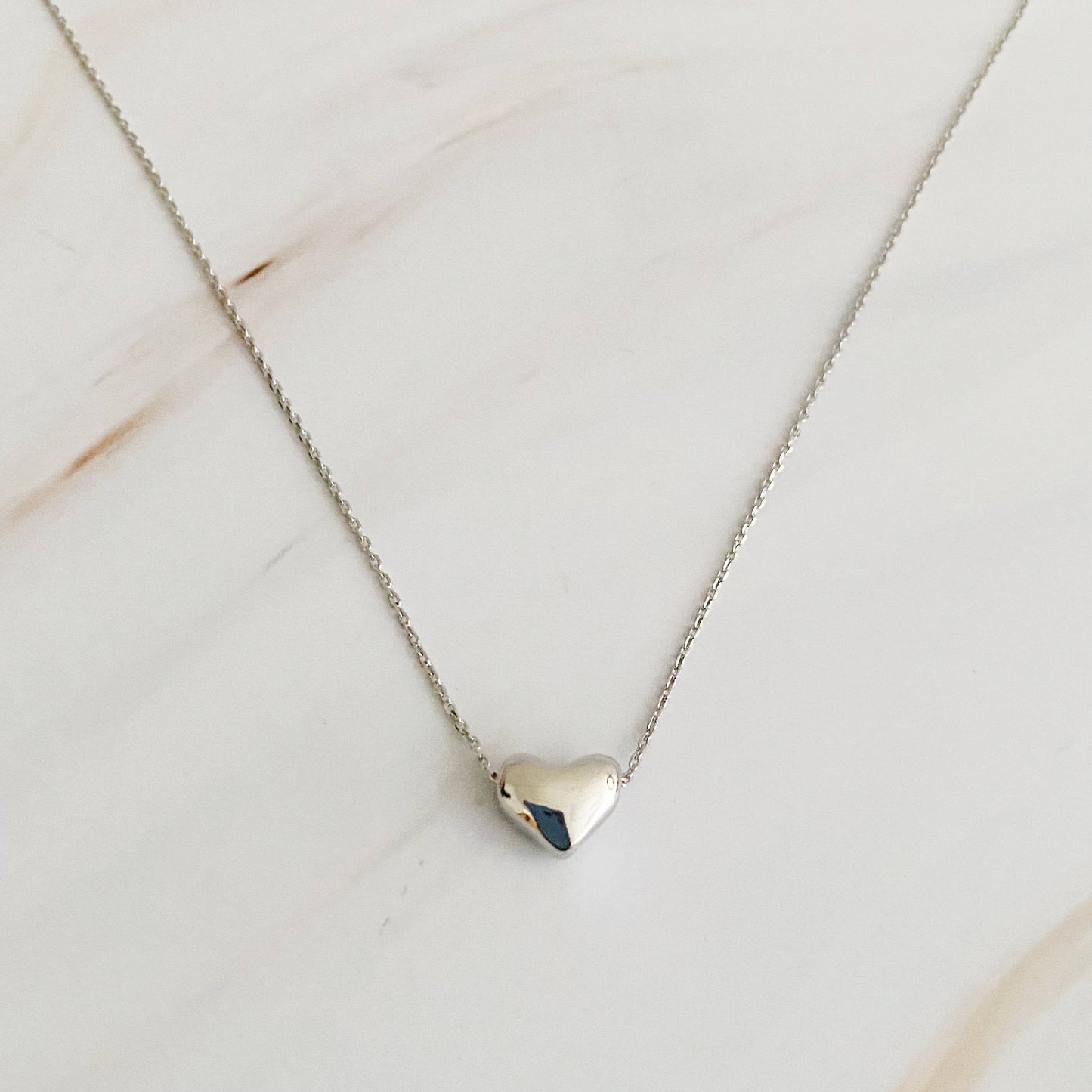 Love Bean Heart Necklace, Gold or Silver