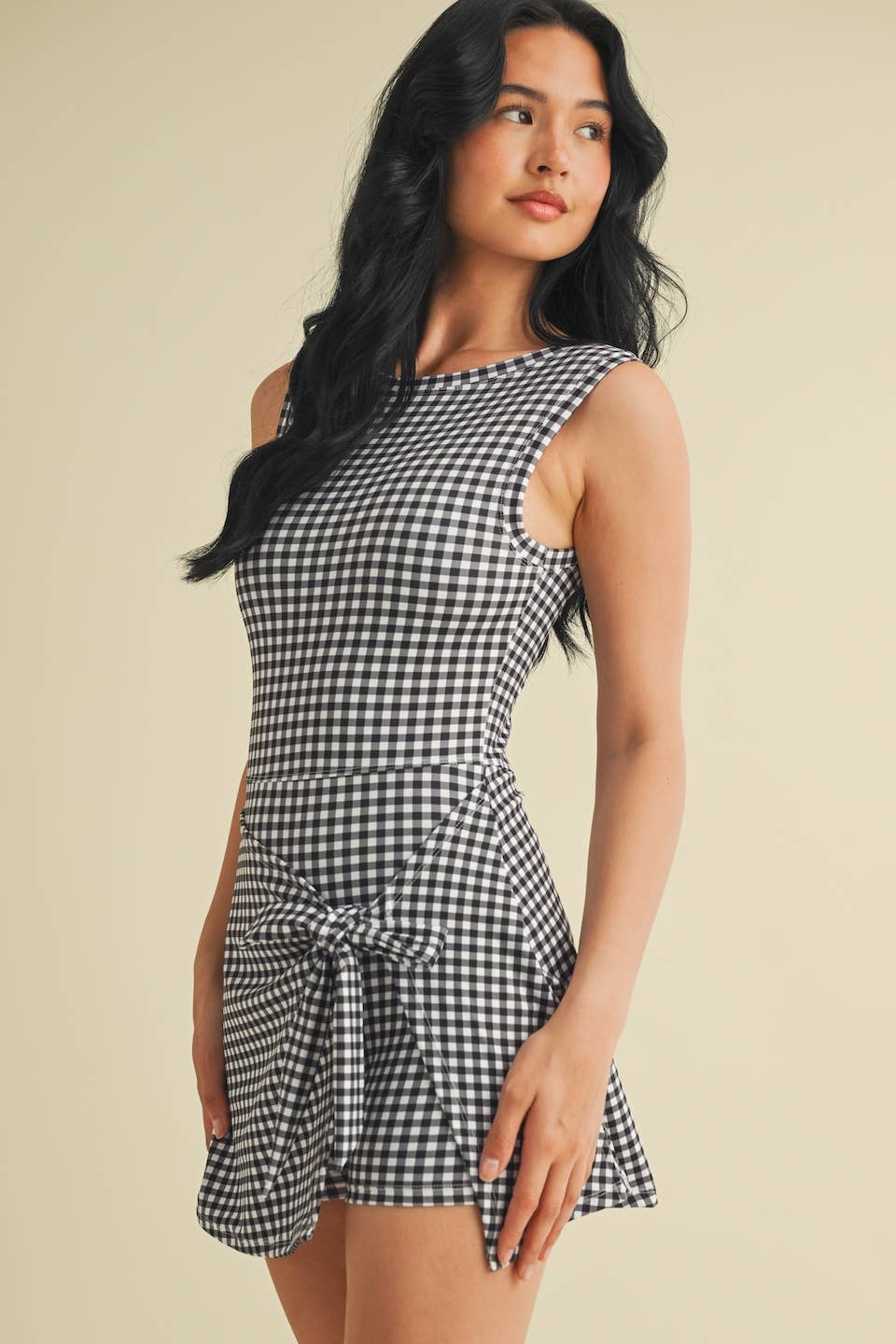 Gingham Wrap Tie Dress