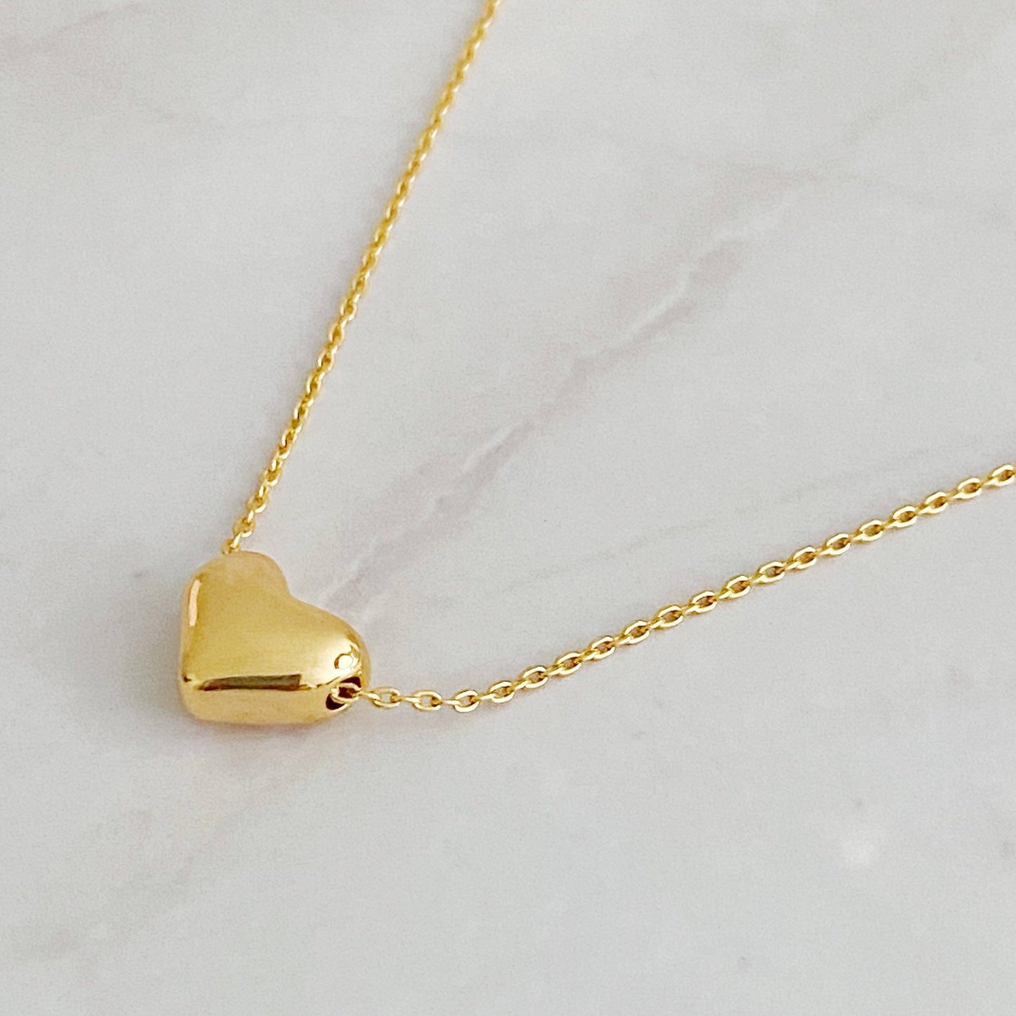 Love Bean Heart Necklace, Gold or Silver