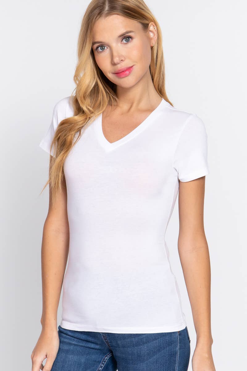 Short Sleeve V-neck