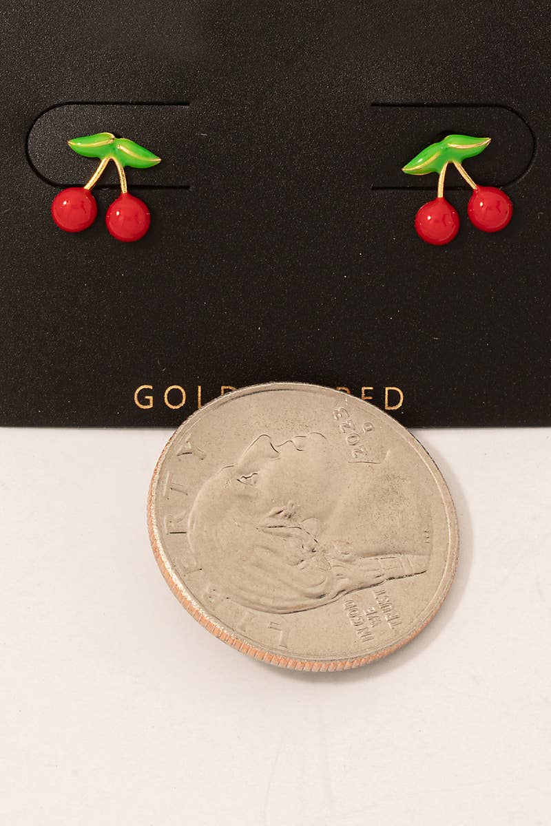 Mini Cherry Stud Earrings