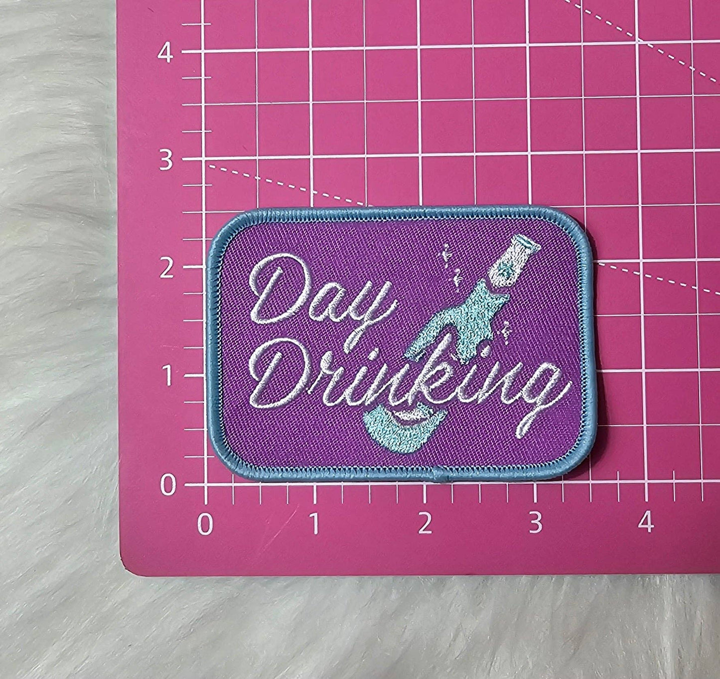 Day Drinking Champagne Bottle Purple & Blue Patch