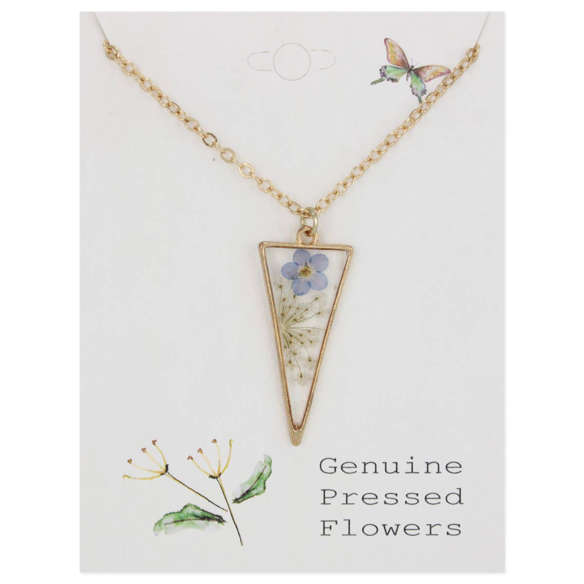Gold Dried Flower Necklace