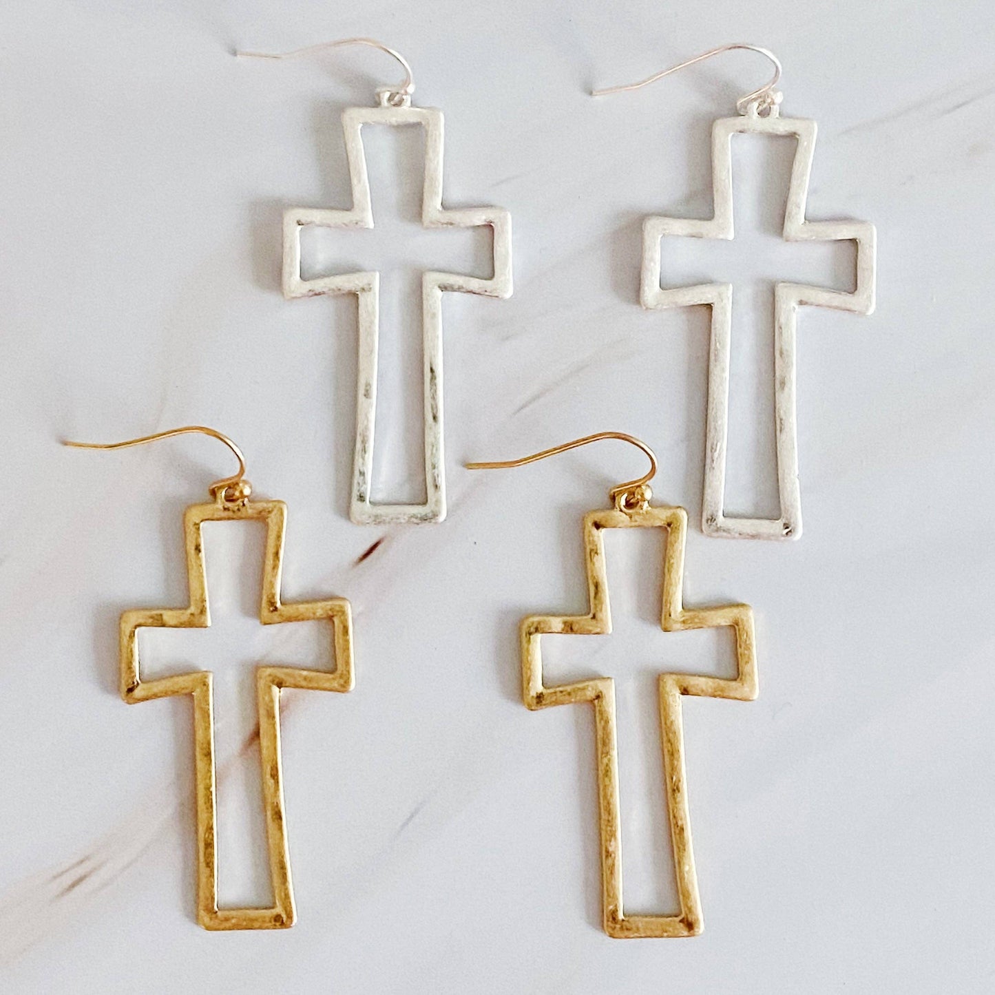 Dangle Cross Earrings