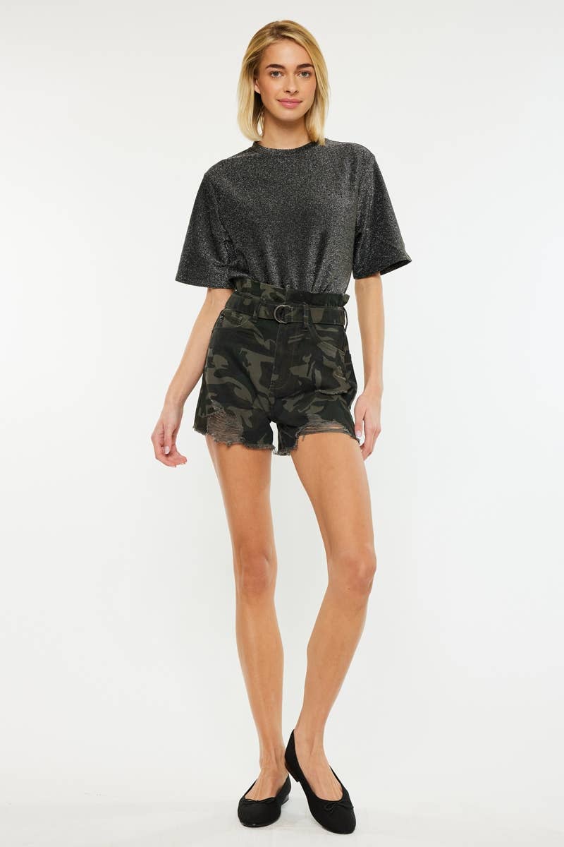 High Rise Camo w/belt