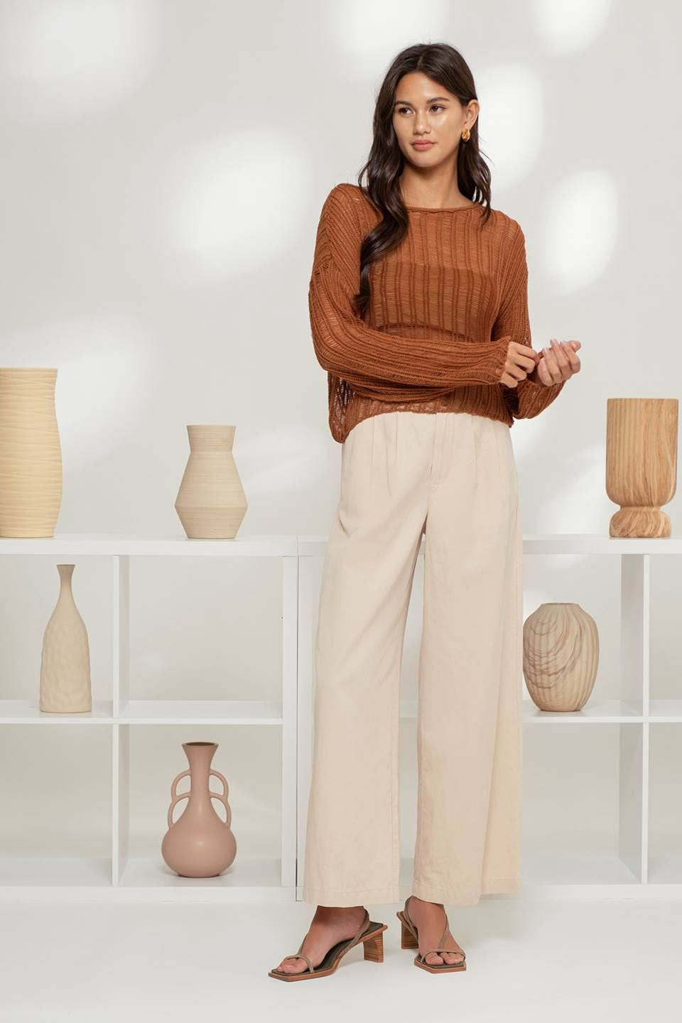 SHEER PULLOVER SWEATER