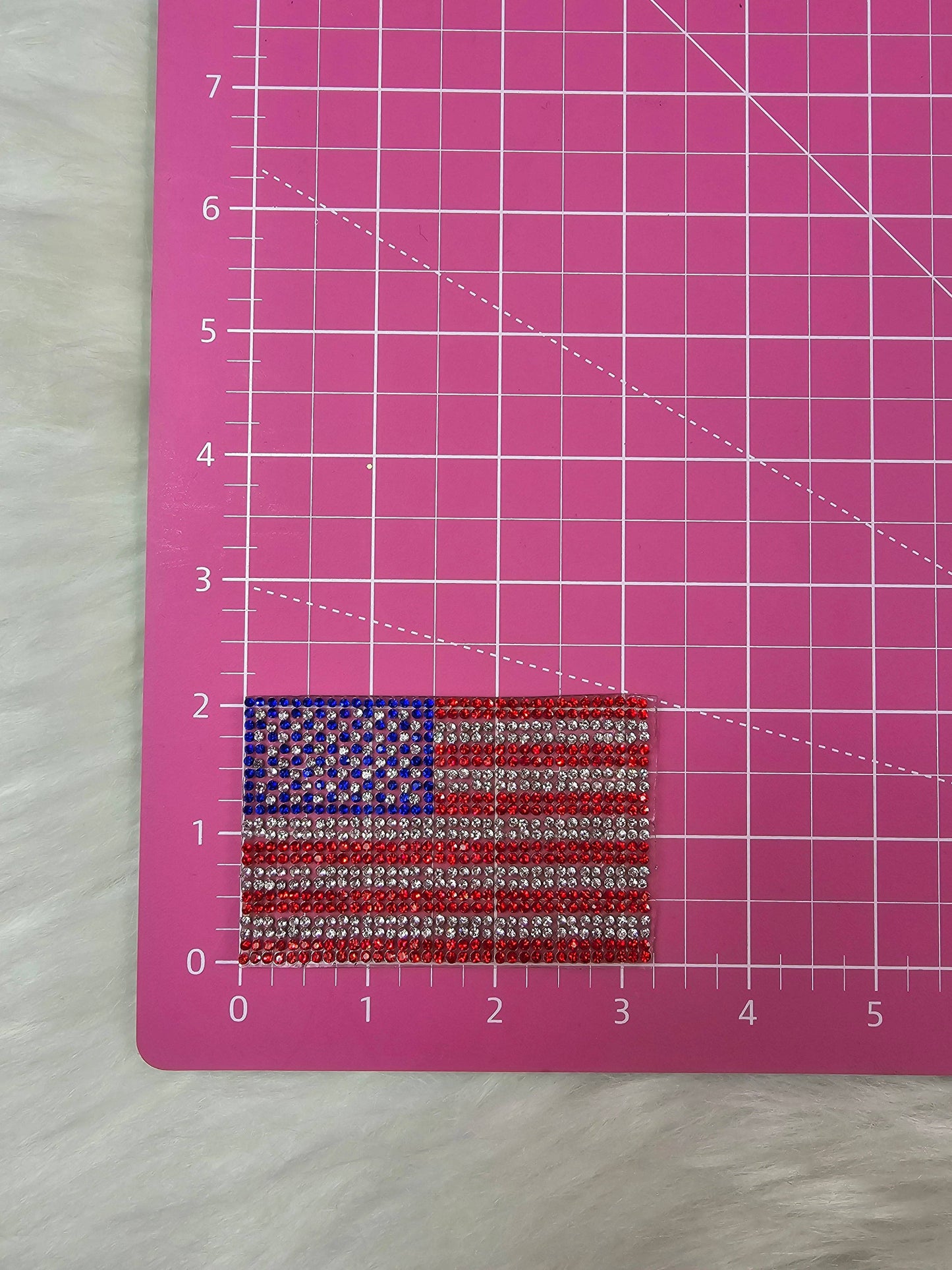 Rhinestone USA American Flag Patch