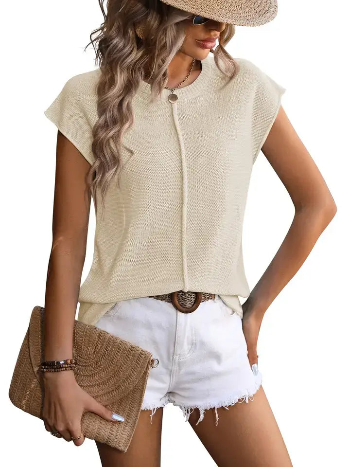 Chunky Knit Crewneck Sweater Top