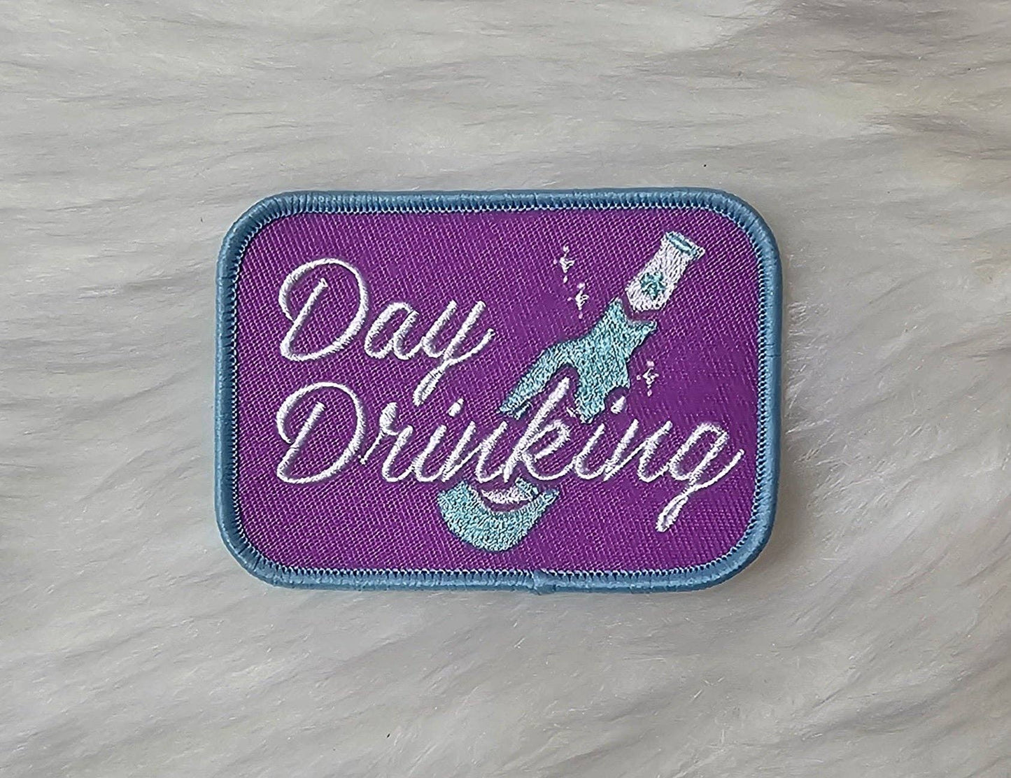 Day Drinking Champagne Bottle Purple & Blue Patch
