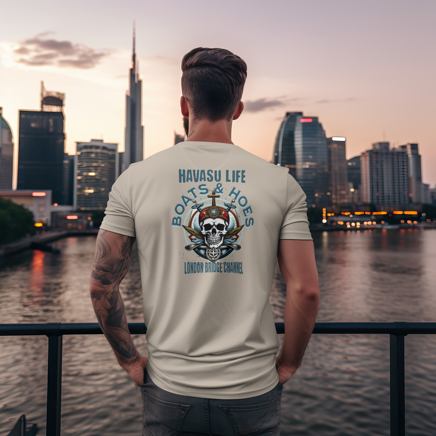 Boats and Hoes Premium Graphic Tee - Tan