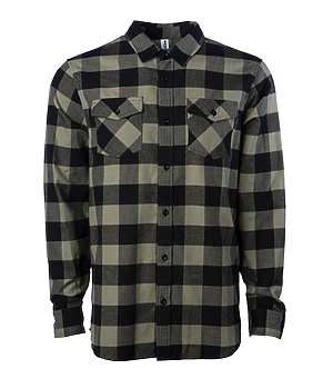 Men's Flannel Shirt, Olive/Black, Ultra-Soft, 60% Cotton, 40% Polyester Blend