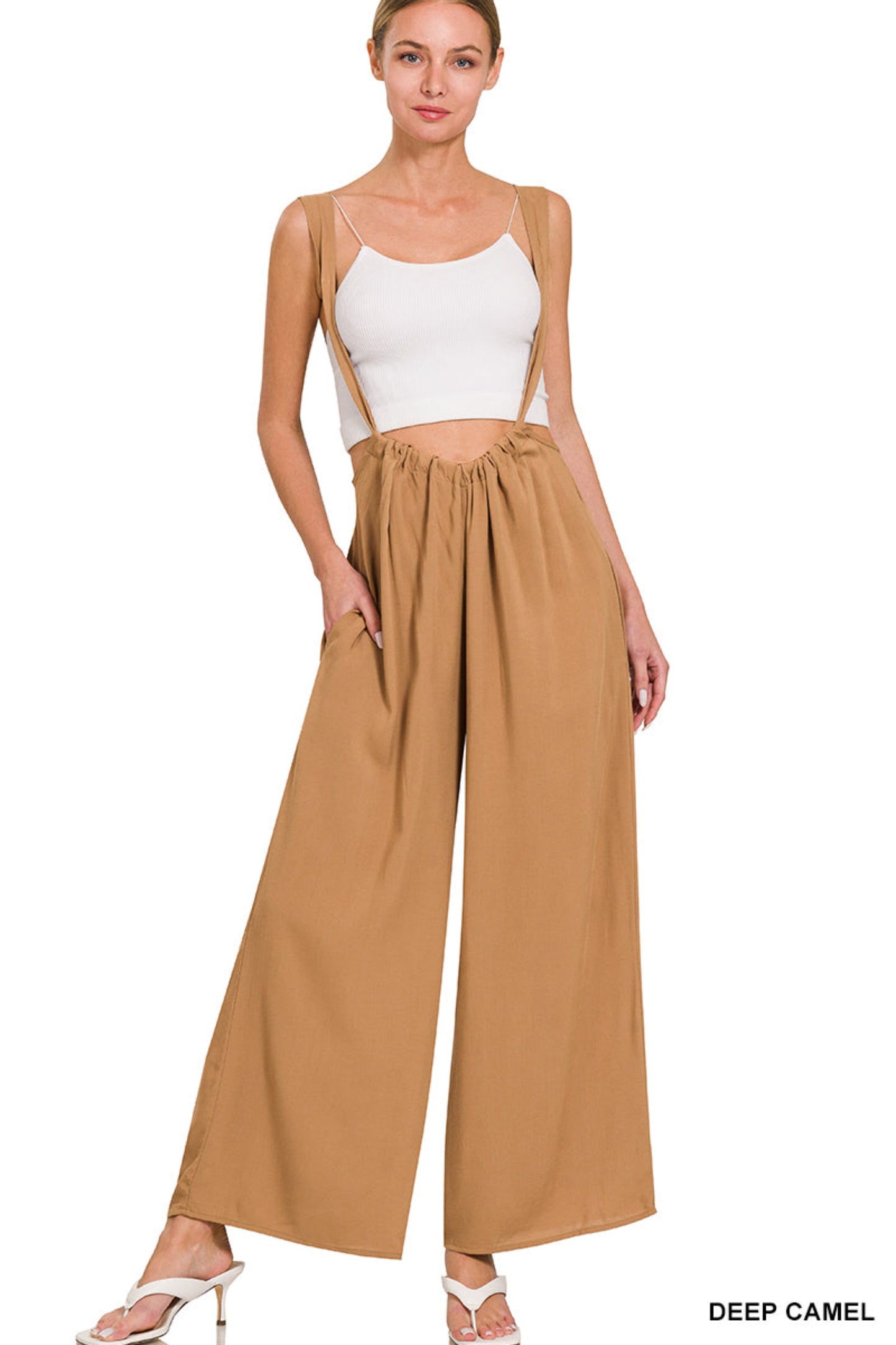 Tieback jumpsuit w/pockets