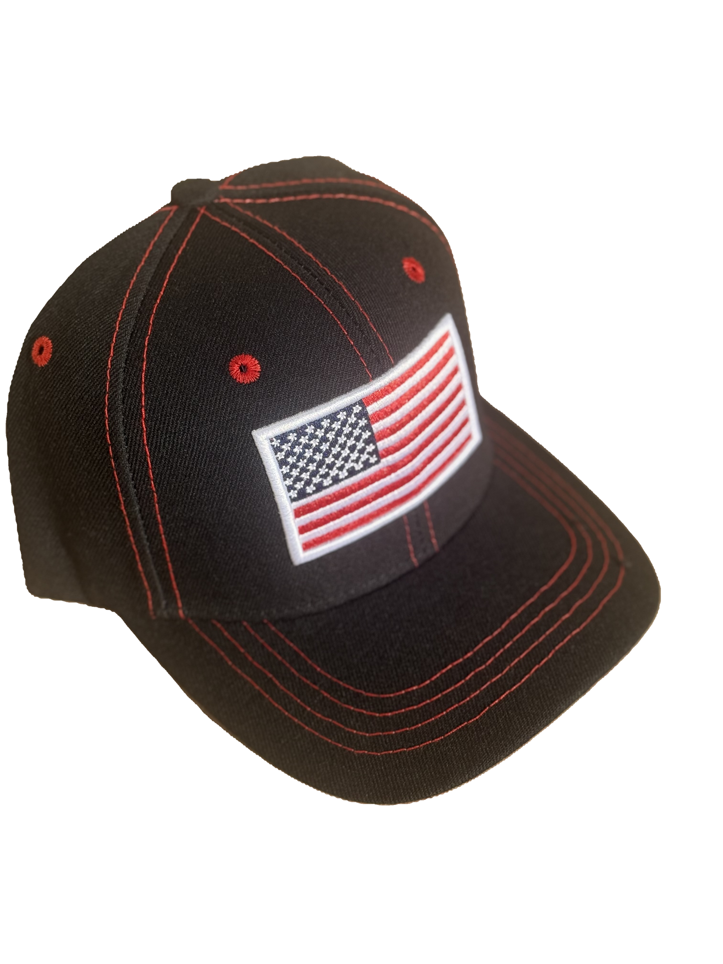 USA Black with Red Stitch Hook & Loop