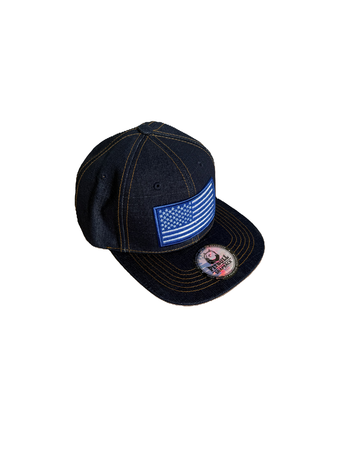 USA Flat Bill Denim Blue Snapback