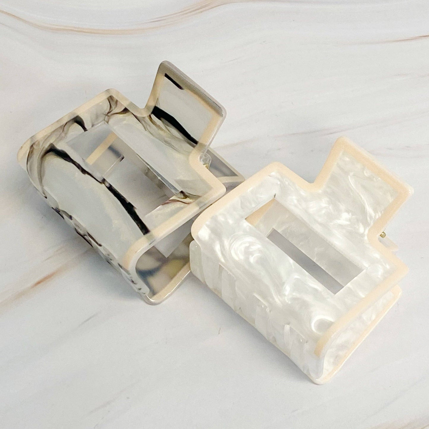 Marble Mix Hair Claw Set
