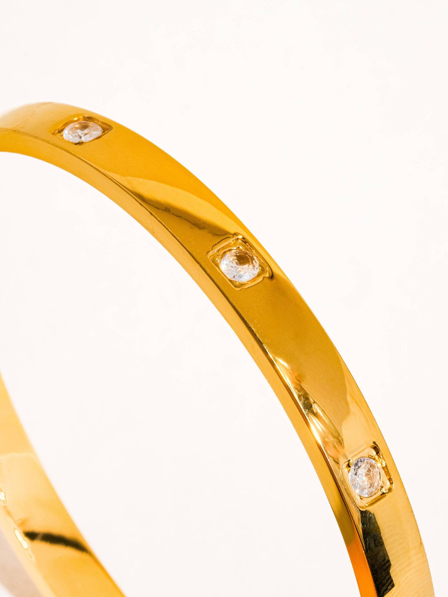 18K Gold Non-Tarnish Classic CZ Bangle