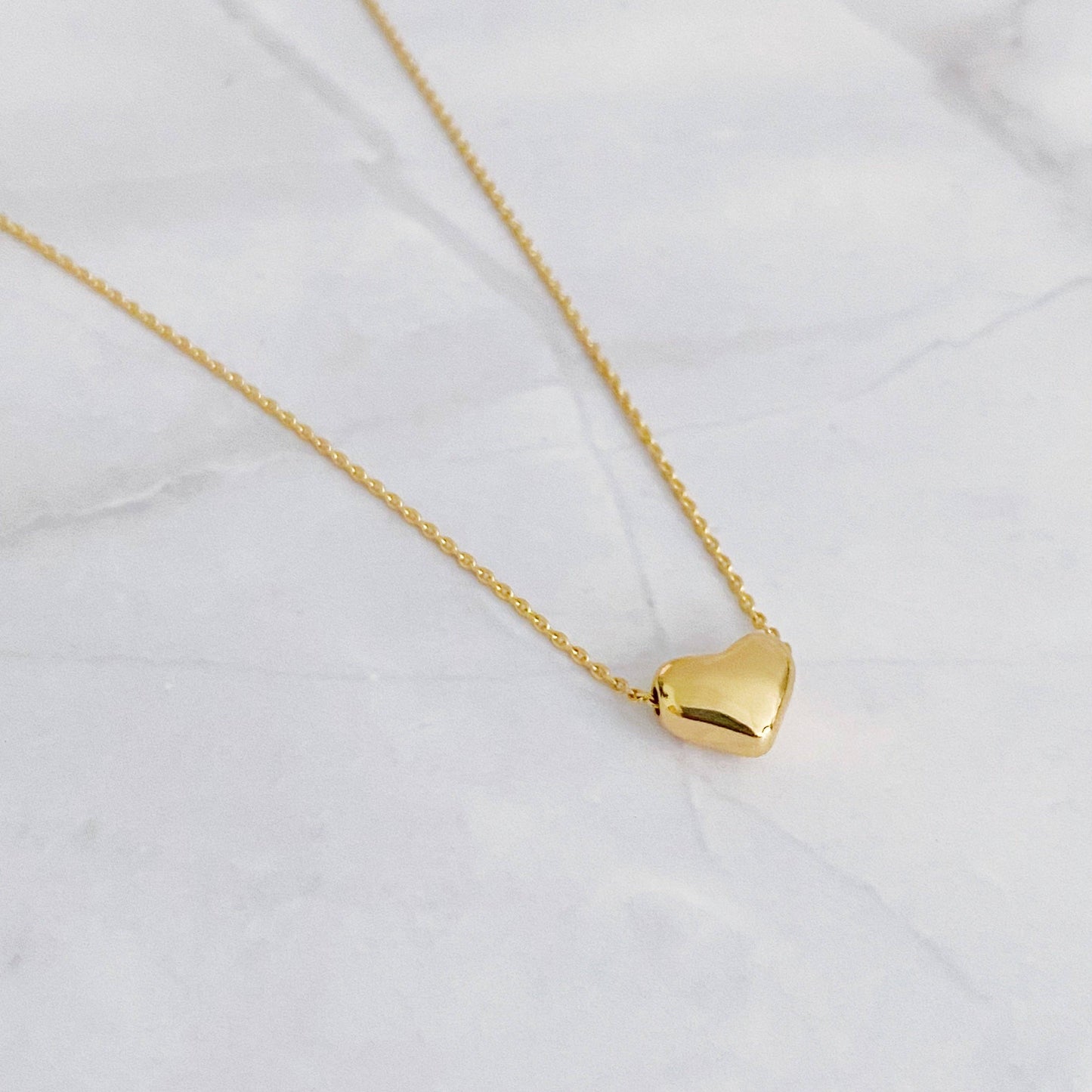 Love Bean Heart Necklace, Gold or Silver