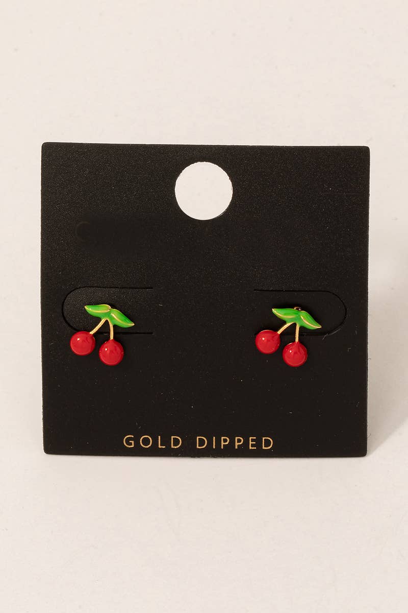 Mini Cherry Stud Earrings