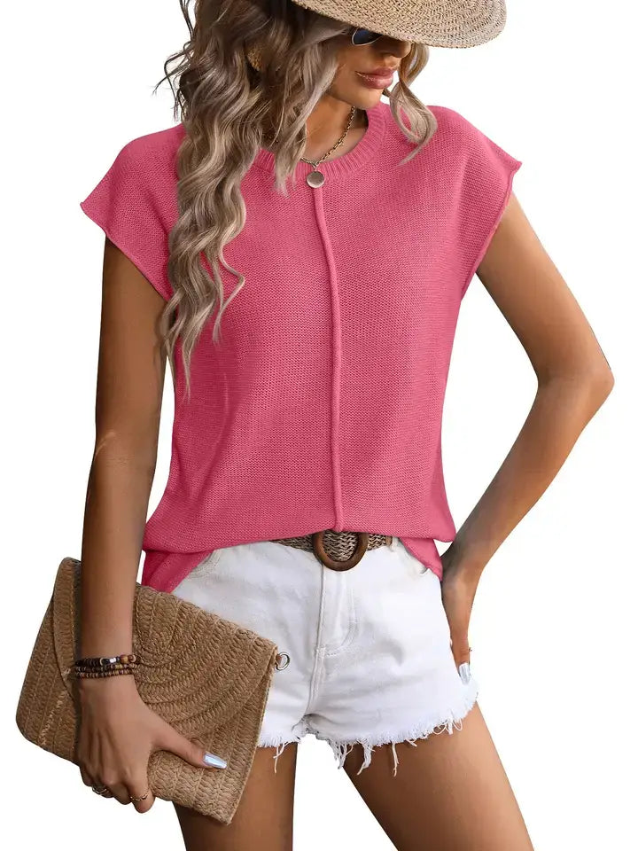 Chunky Knit Crewneck Sweater Top