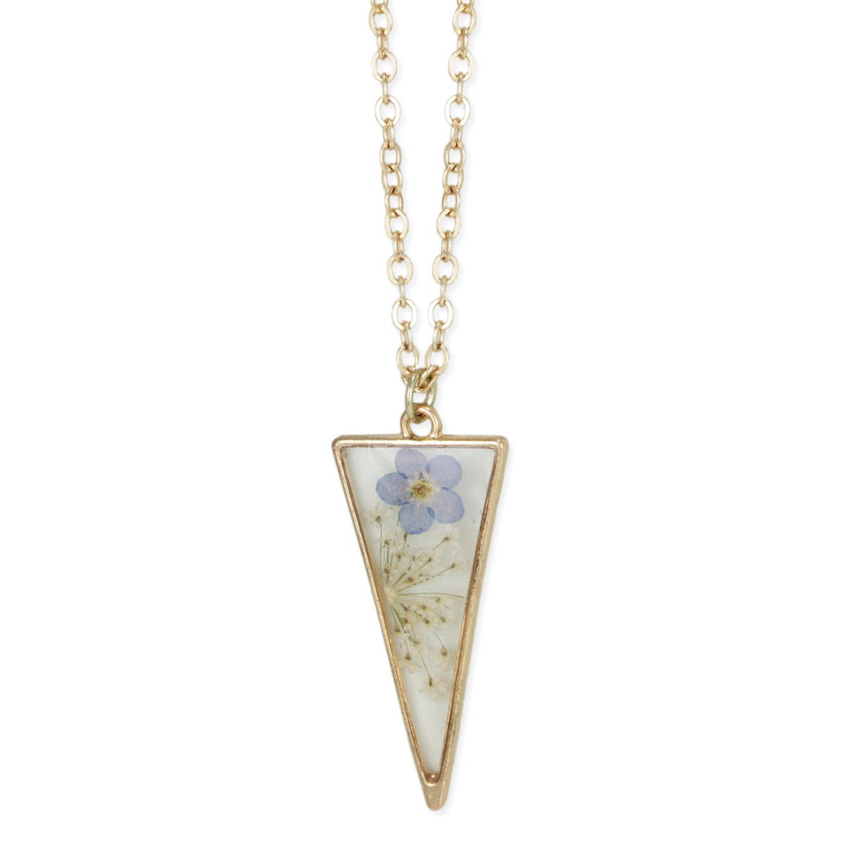 Gold Dried Flower Necklace