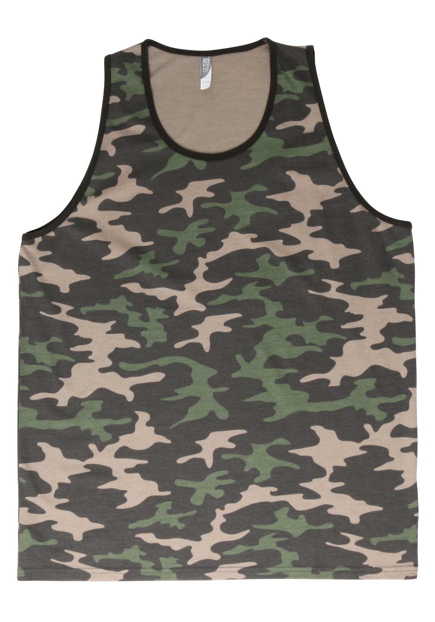 Men's Tank Top, Khaki Camo, 100% Cotton