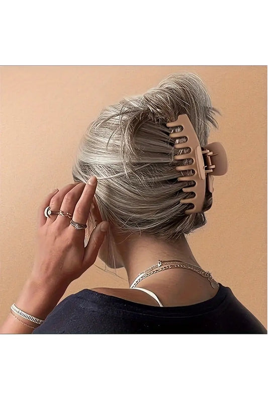 Mocha Large matte finish hair clip