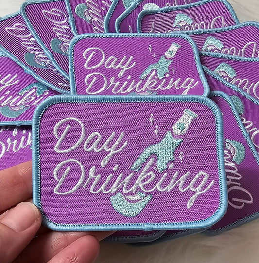 Day Drinking Champagne Bottle Purple & Blue Patch
