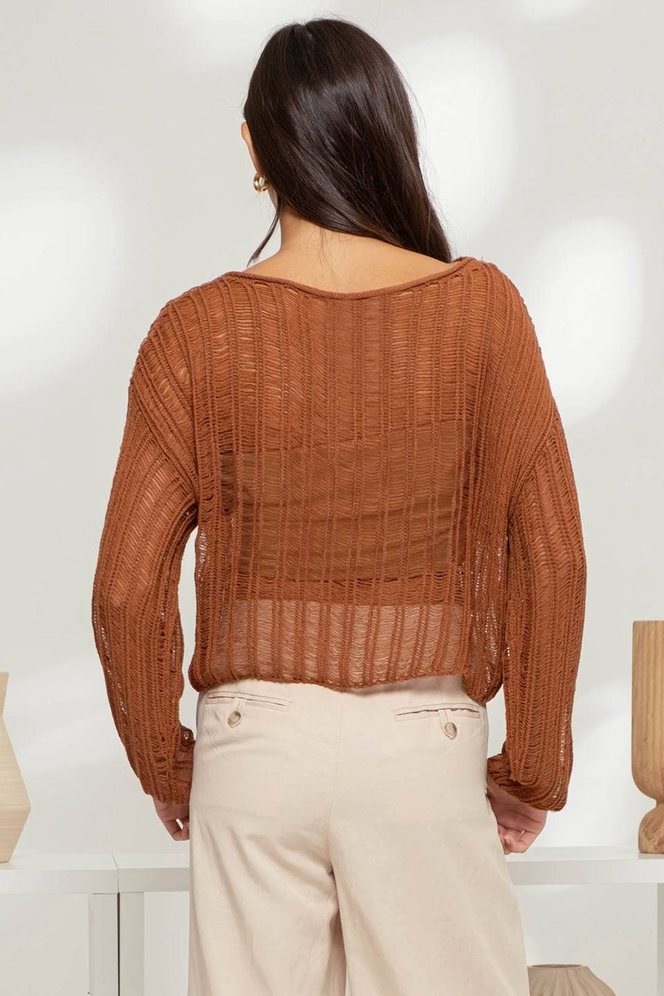 SHEER PULLOVER SWEATER