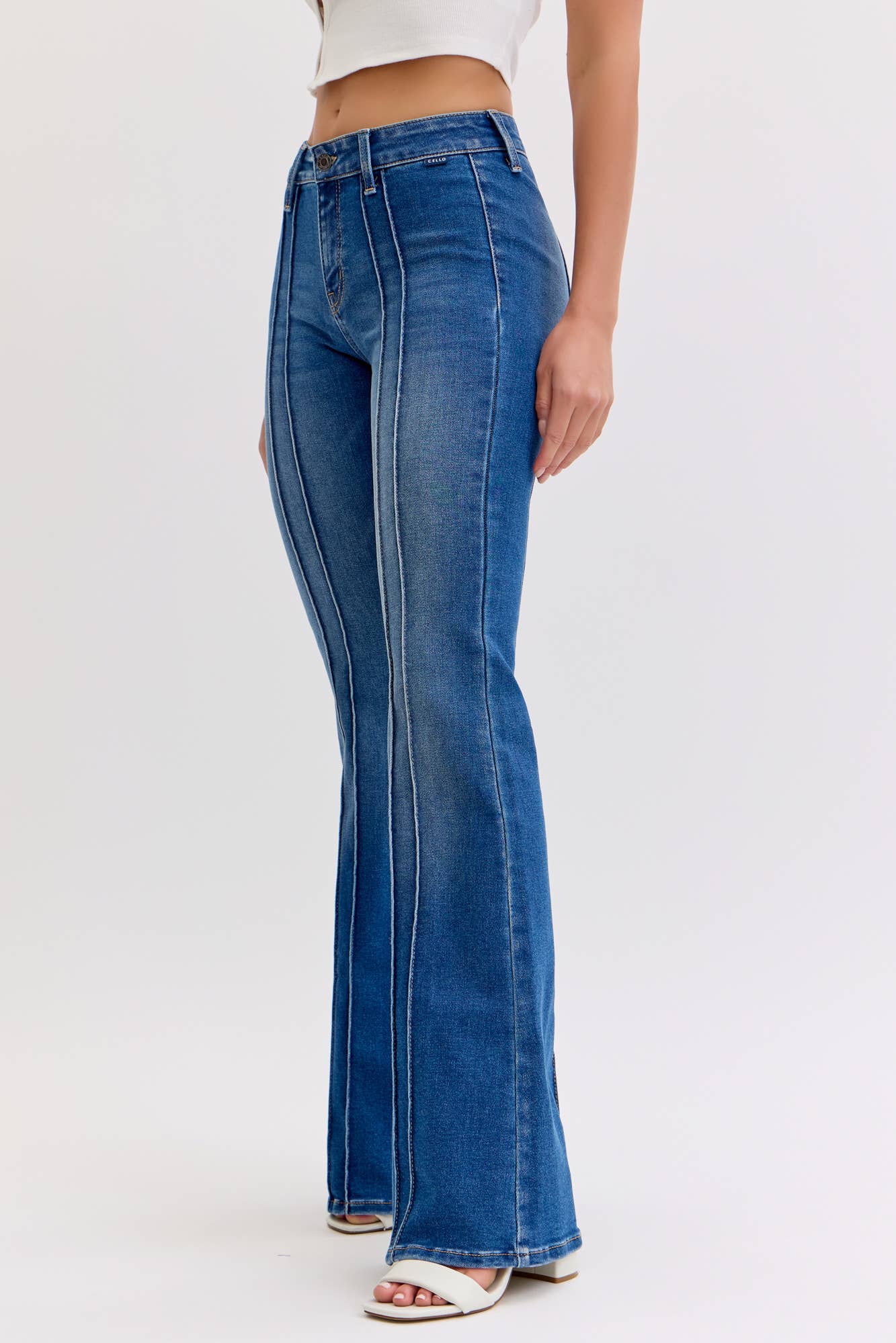 Mid Rise Flare Jeans