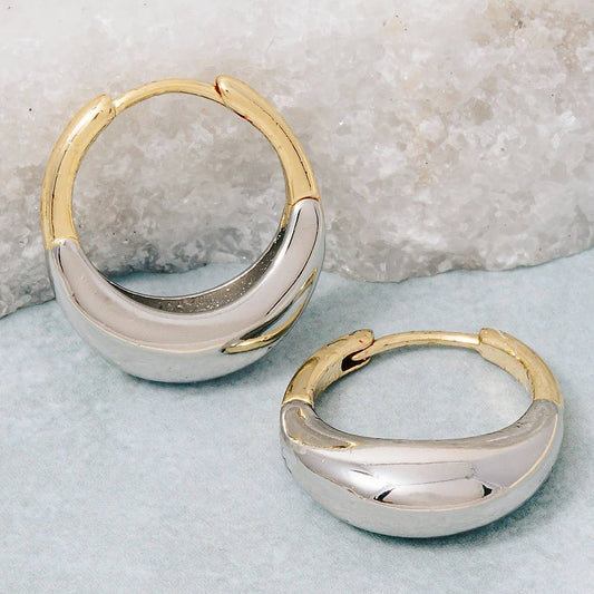 Two Tone Hoop Earrings