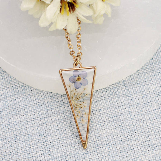 Gold Dried Flower Necklace