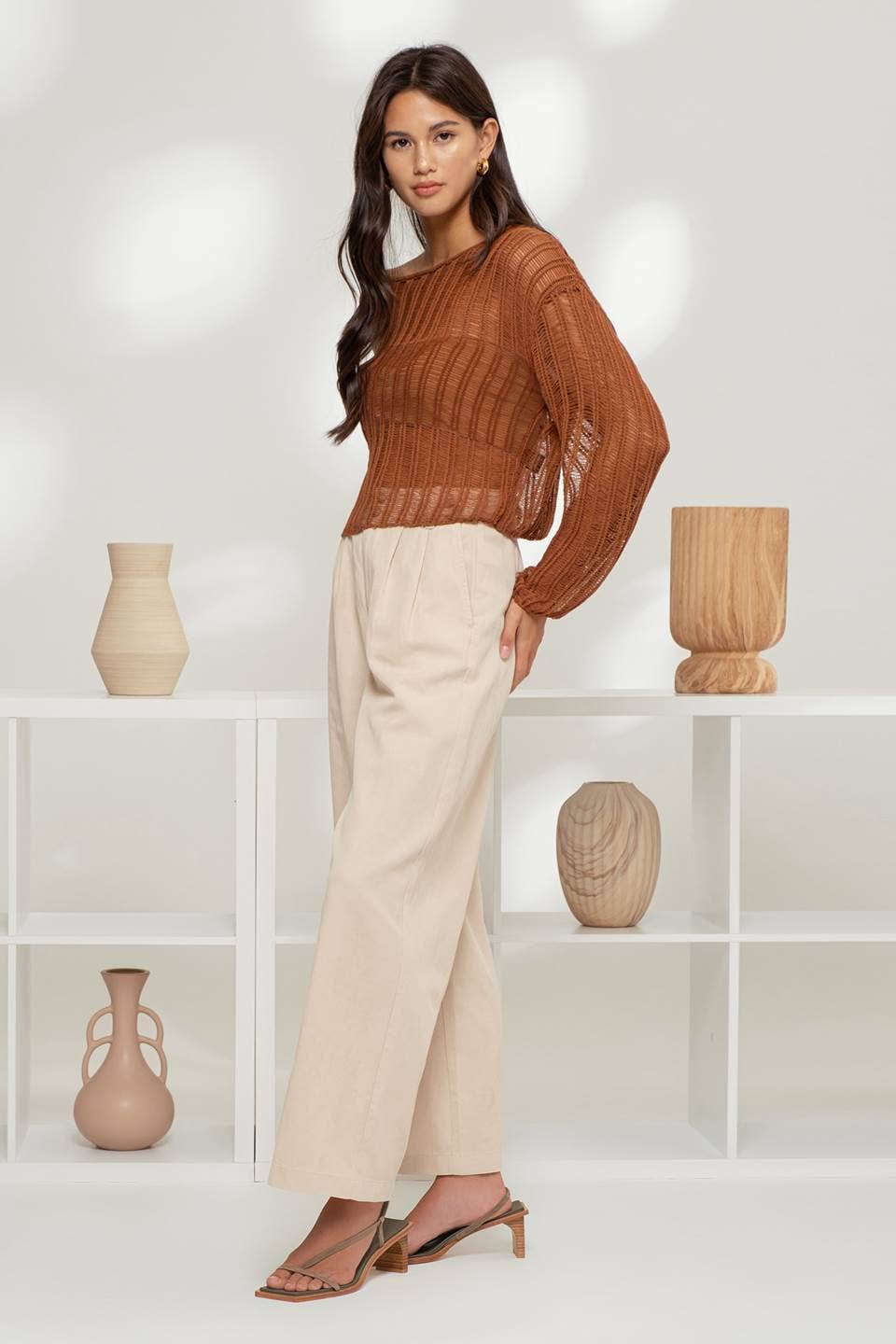 SHEER PULLOVER SWEATER