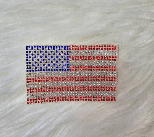 Rhinestone USA American Flag  Patch