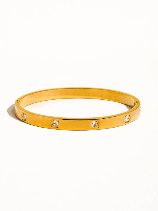 18K Gold Non-Tarnish Classic CZ Bangle