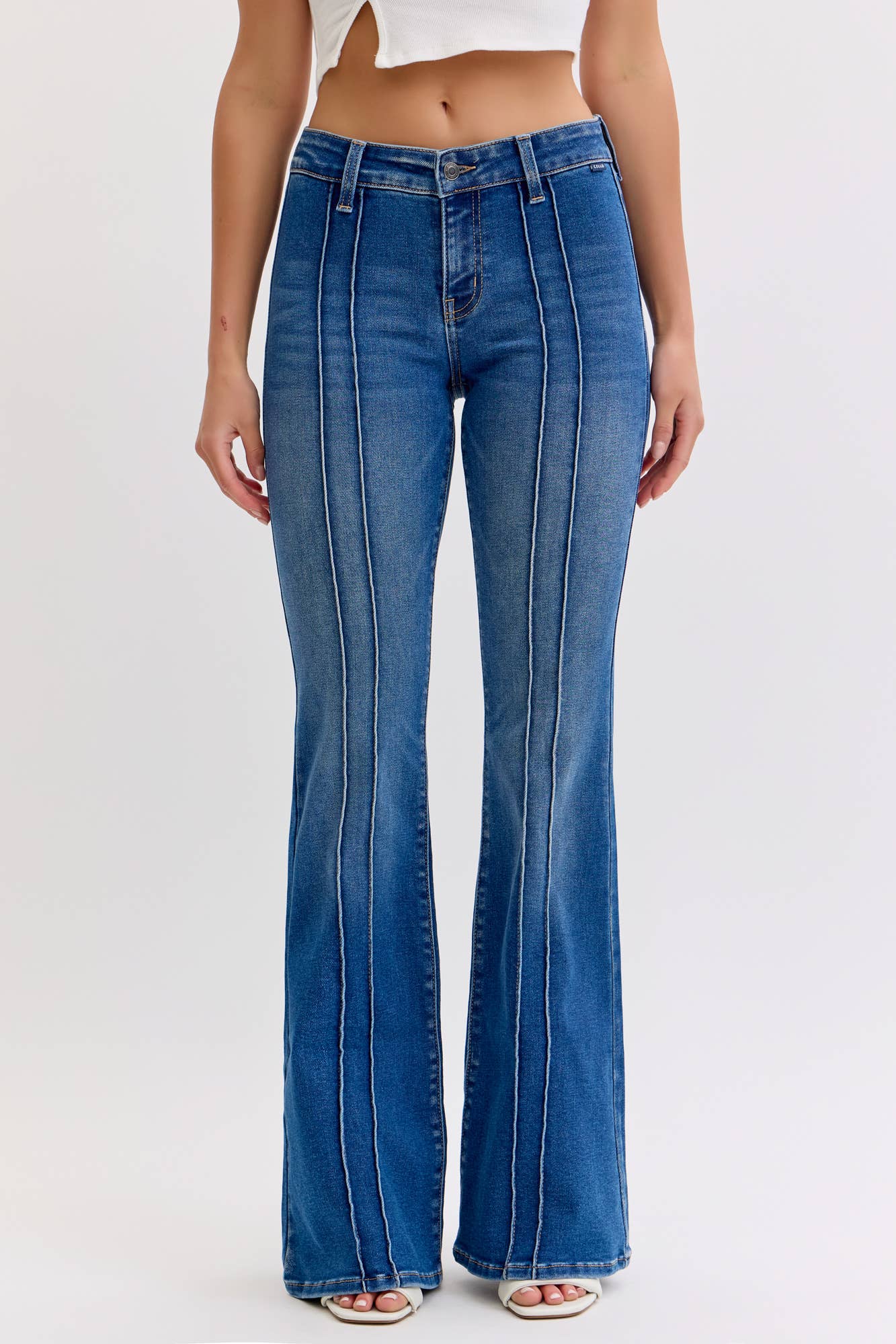Mid Rise Flare Jeans