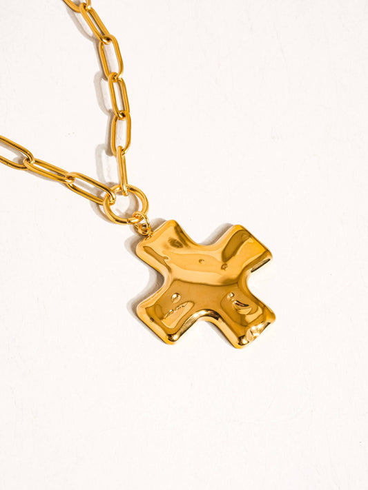 18K Non-Tarnish Cross Chain Necklace