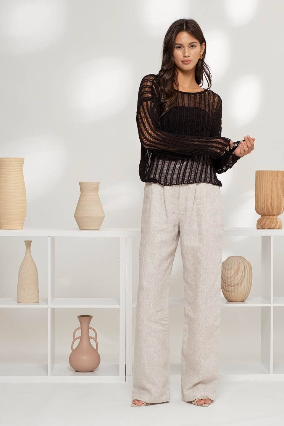 SHEER PULLOVER SWEATER
