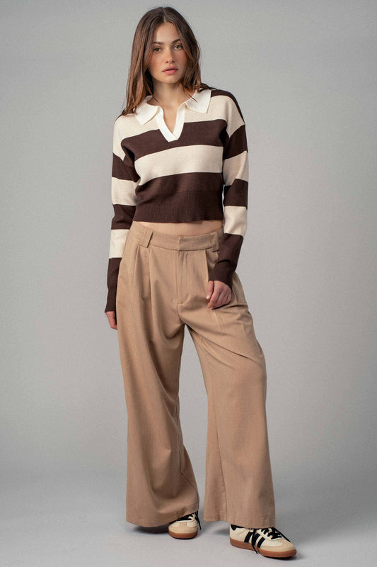 Collared Knit Top