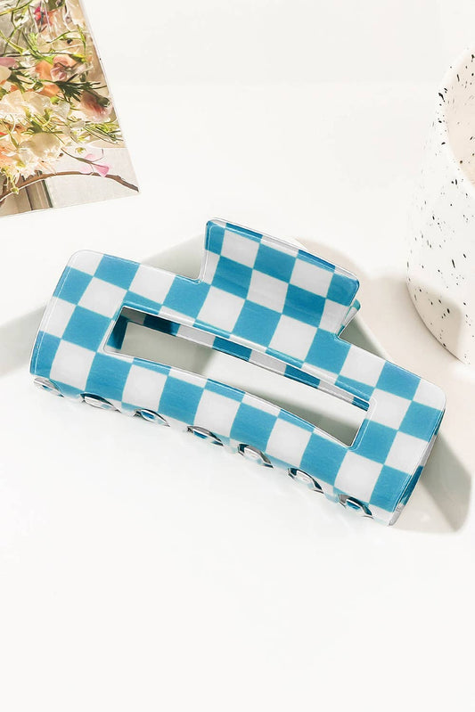 Checkered Print Hair Clip