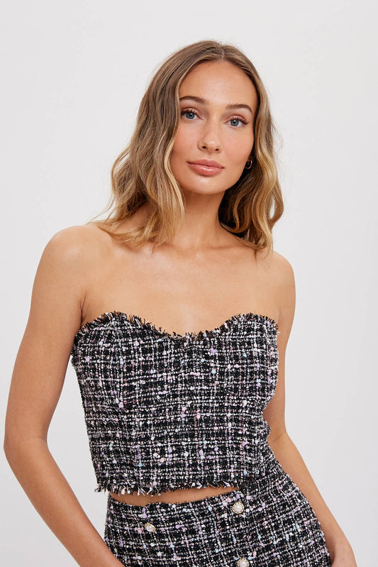 TWEED BUSTIER TOP