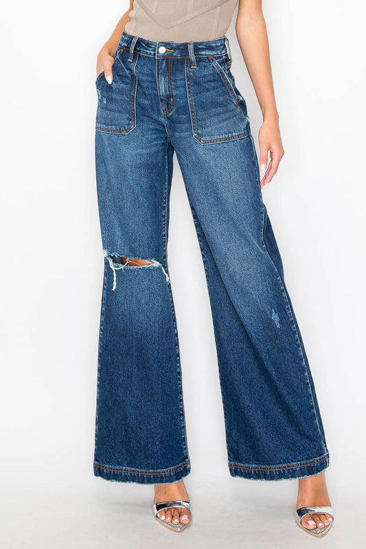 HIGH RISE RELAXED FLARE JEANS