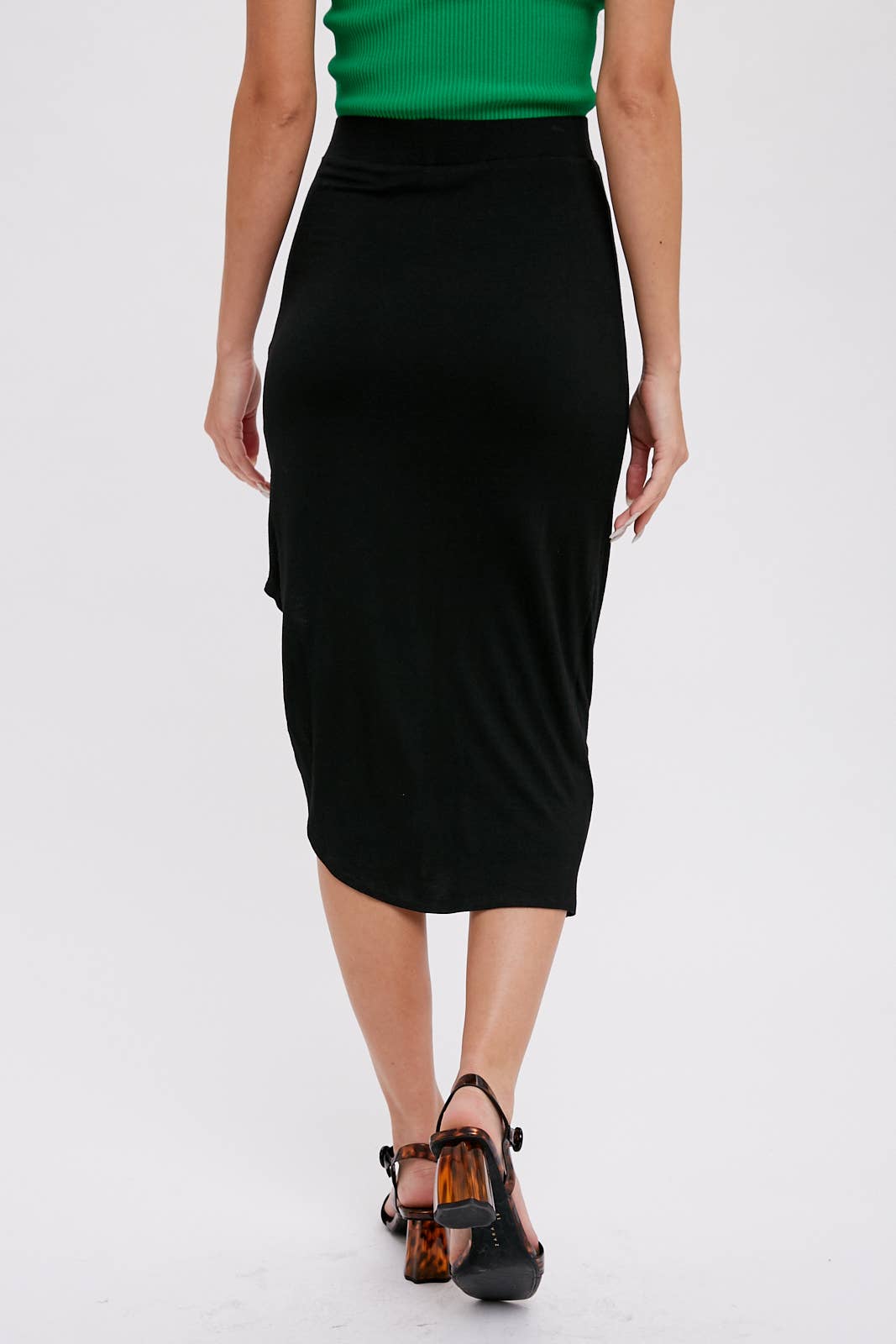 ASYMMETRICAL DRAPING JERSEY SKIRT