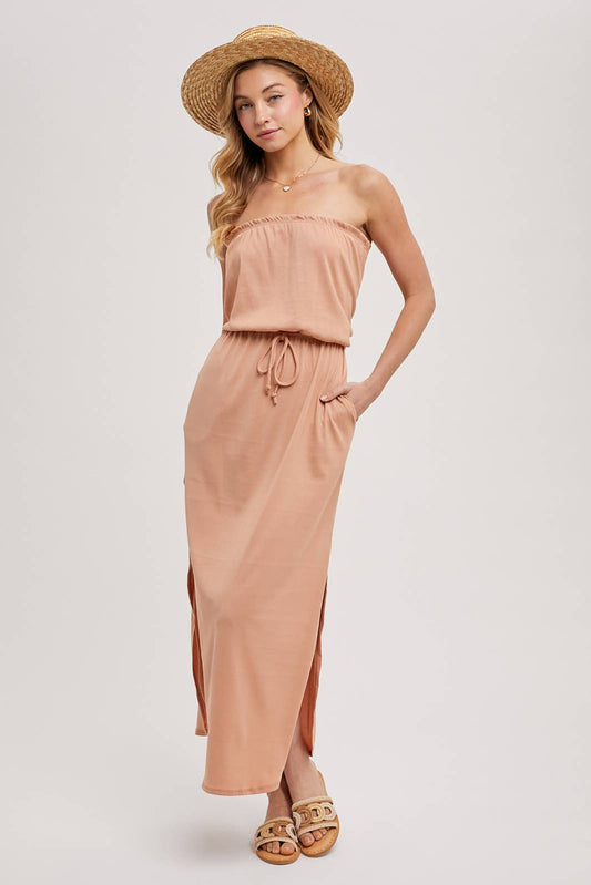 RIBBED JERSEY TUBE MAXI DRESS