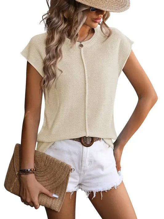 Chunky Knit Crewneck Sweater Top