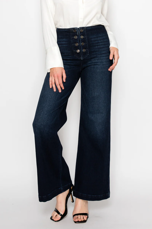ULTRA HIGH RISE SLIM PALAZZO SAILOR JEANS
