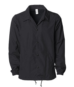 Men's, Black, Nylon Windbreaker, Waterproof, Snap Front Closure