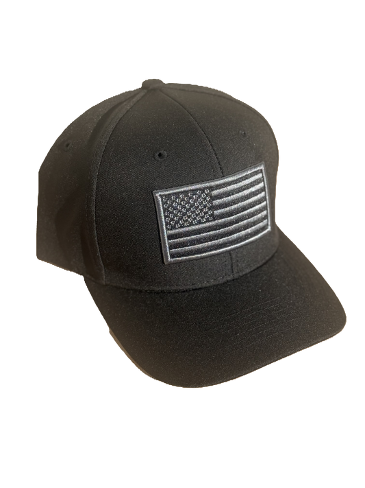USA Black Twill, Hook & Loop Back