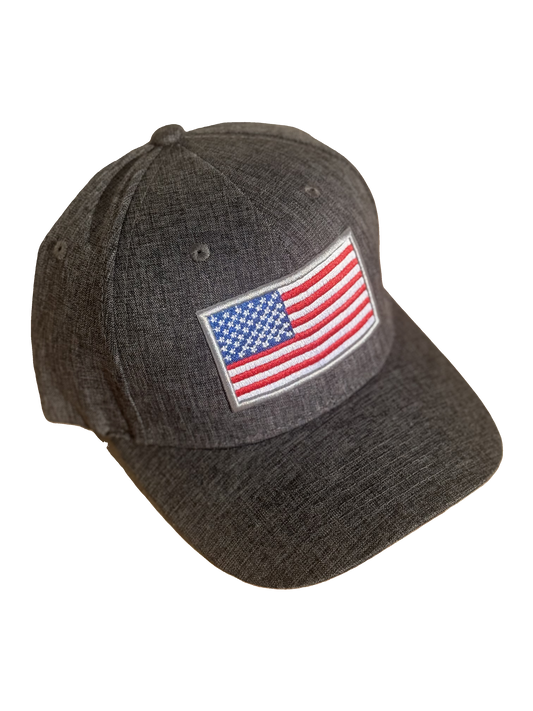 USA Gray Twill Hook & Loop Back