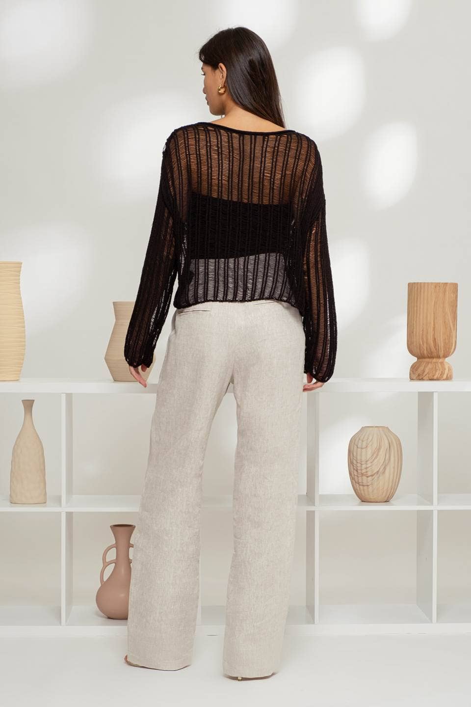 SHEER PULLOVER SWEATER