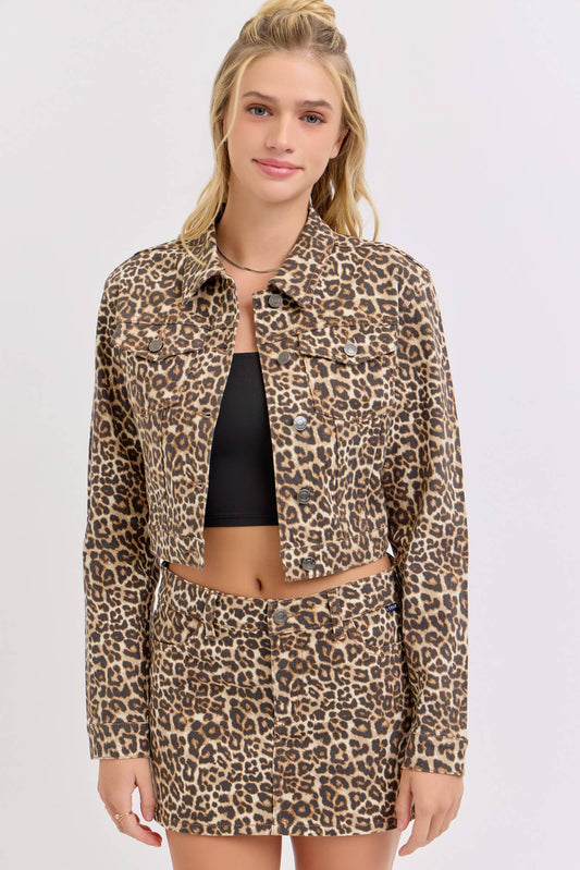 Leopard Cropped Jacket